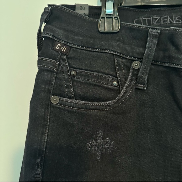Citizens of Humanity “Rocket” high rise skinny in distressed black in size 26. - Picture 6 of 11